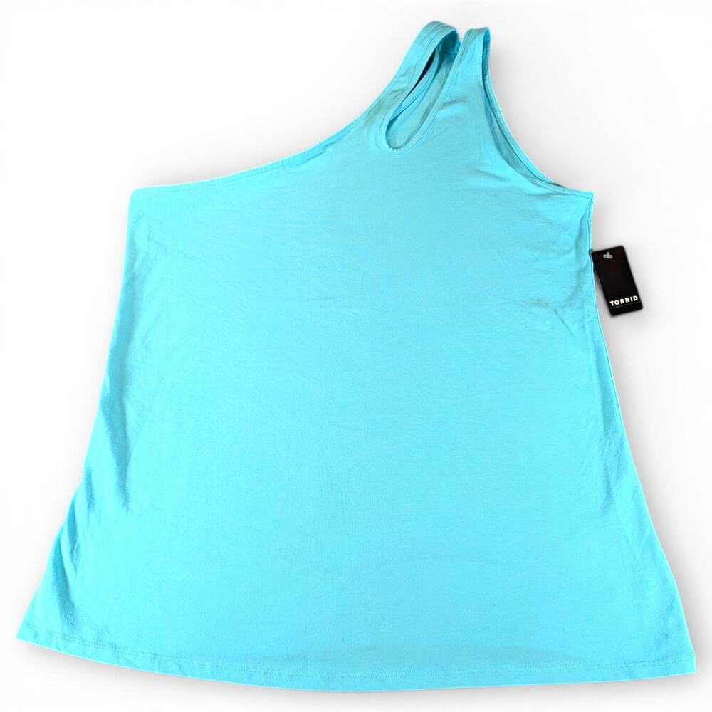 Torrid Blue One Shoulder Cutout Tank Top Size 3 Plus Size NWT